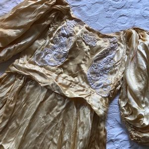 vintage golden satin handmade gown